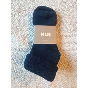 NUI Organics Lounge Socks Deep Blue 7/9y